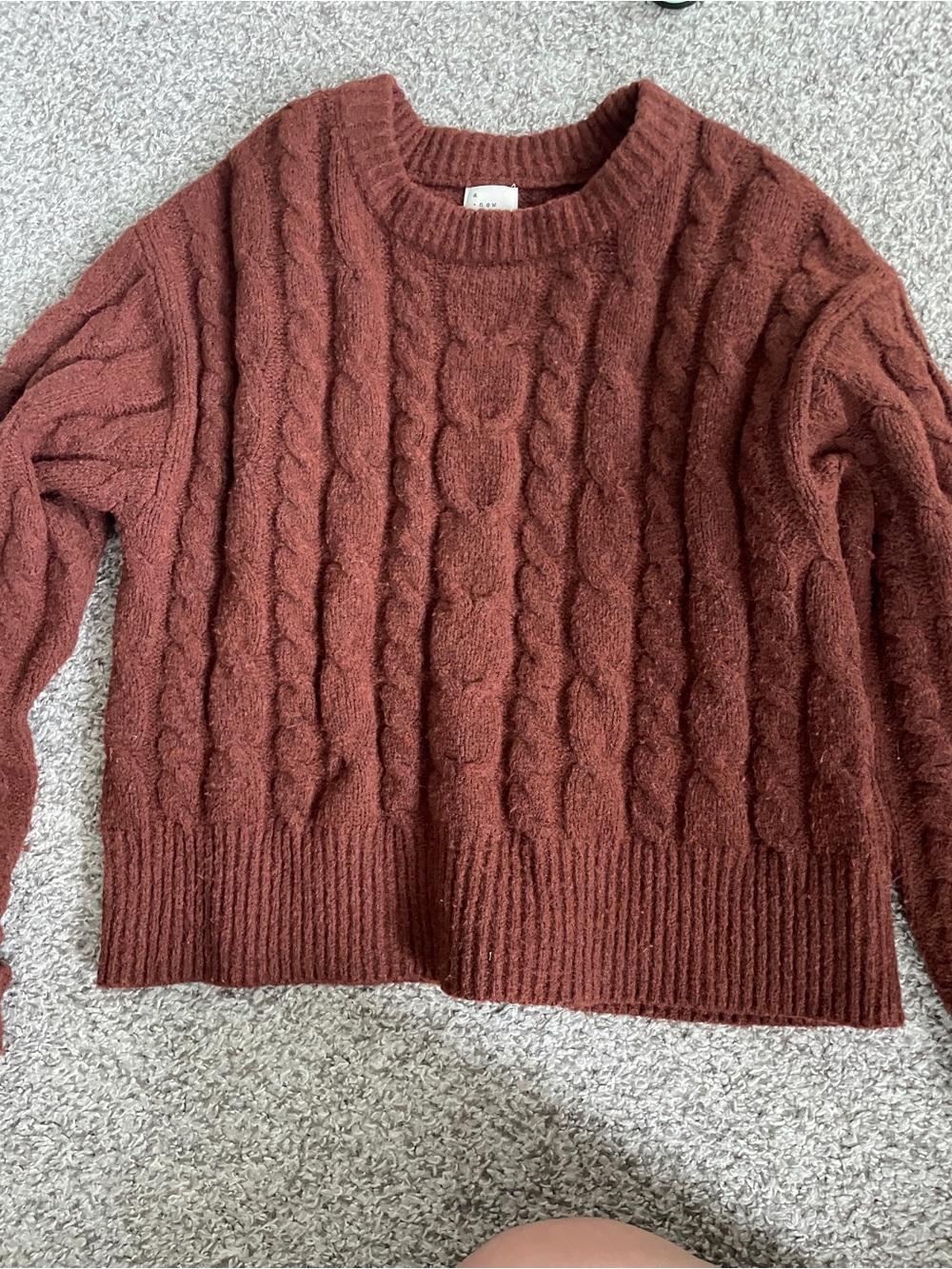 A New Day Cable Knit Sweater - Rust